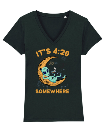 It's 4:20 Somewhere Weed Moon Alien Black