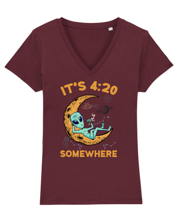 It's 4:20 Somewhere Weed Moon Alien Burgundy
