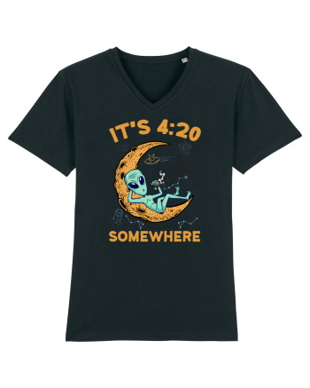 It's 4:20 Somewhere Weed Moon Alien Black