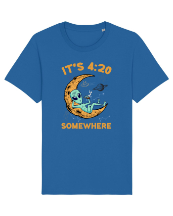 It's 4:20 Somewhere Weed Moon Alien Royal Blue