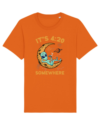 It's 4:20 Somewhere Weed Moon Alien Bright Orange