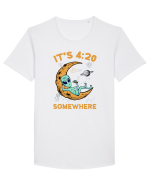It's 4:20 Somewhere Weed Moon Alien Tricou mânecă scurtă guler larg Bărbat Skater