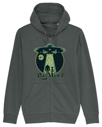 Stay Weird Alien UFO Bigfoot Anthracite