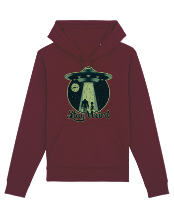 Stay Weird Alien UFO Bigfoot Burgundy