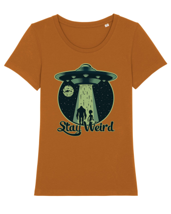 Stay Weird Alien UFO Bigfoot Roasted Orange