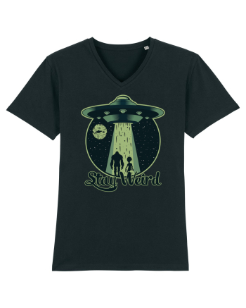Stay Weird Alien UFO Bigfoot Black