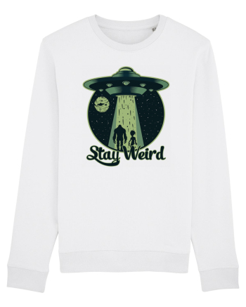 Stay Weird Alien UFO Bigfoot White