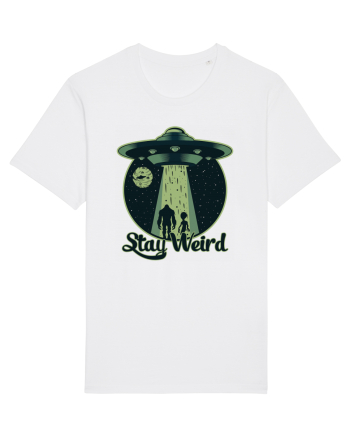 Stay Weird Alien UFO Bigfoot White