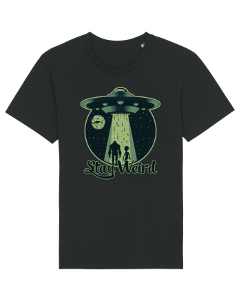 Stay Weird Alien UFO Bigfoot Black