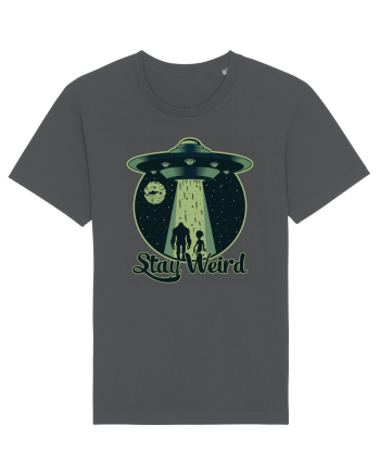 Stay Weird Alien UFO Bigfoot Anthracite