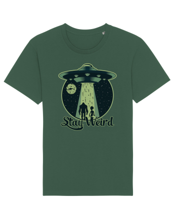 Stay Weird Alien UFO Bigfoot Bottle Green