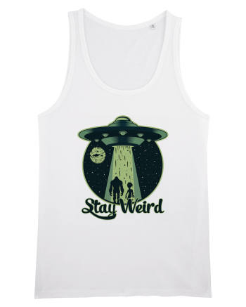 Stay Weird Alien UFO Bigfoot White