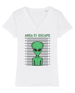 Storm Area 51 Funny Alien Escape Tricou mânecă scurtă guler V Damă Evoker