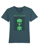 Storm Area 51 Funny Alien Escape Tricou mânecă scurtă guler V Bărbat Presenter