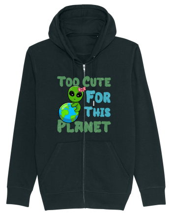 Too Cute For This Planet Ufo Alien Black