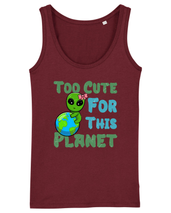 Too Cute For This Planet Ufo Alien Burgundy