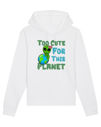 Too Cute For This Planet Ufo Alien White