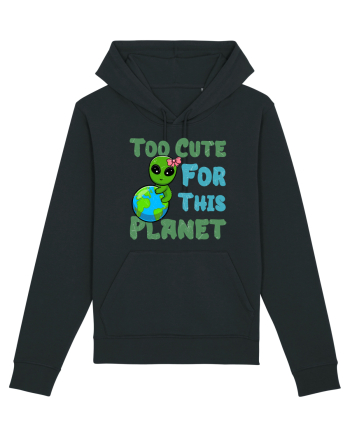 Too Cute For This Planet Ufo Alien Black
