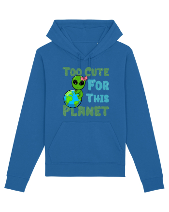 Too Cute For This Planet Ufo Alien Royal Blue