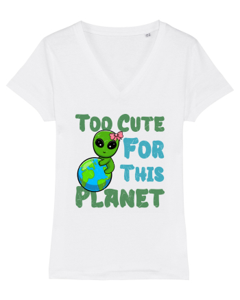 Too Cute For This Planet Ufo Alien White