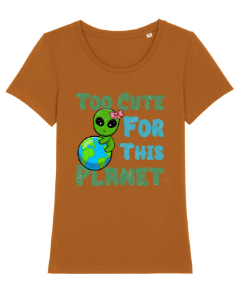 Too Cute For This Planet Ufo Alien Roasted Orange