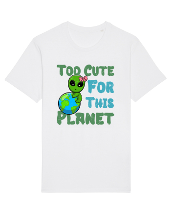 Too Cute For This Planet Ufo Alien White