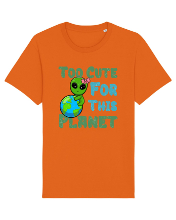 Too Cute For This Planet Ufo Alien Bright Orange