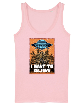 I Want To Believe Ufo Alien Cotton Pink