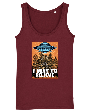 I Want To Believe Ufo Alien Burgundy