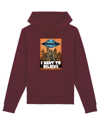 I Want To Believe Ufo Alien Burgundy