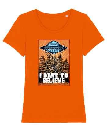 I Want To Believe Ufo Alien Bright Orange