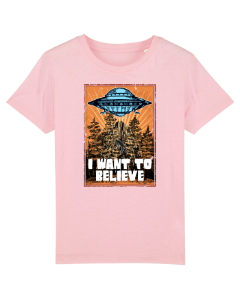 I Want To Believe Ufo Alien Cotton Pink