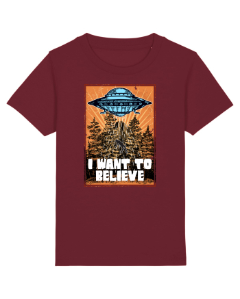 I Want To Believe Ufo Alien Burgundy