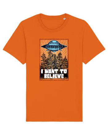I Want To Believe Ufo Alien Bright Orange