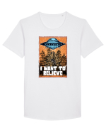 I Want To Believe Ufo Alien Tricou mânecă scurtă guler larg Bărbat Skater