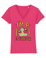 I'm A Python Developer Tricou mânecă scurtă guler V Damă Evoker