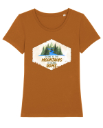 To the mountains Tricou mânecă scurtă guler larg fitted Damă Expresser