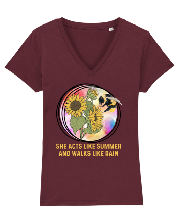 She Acts Like Summer And Walks Like Rain Burgundy