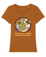 She Acts Like Summer And Walks Like Rain Tricou mânecă scurtă guler larg fitted Damă Expresser