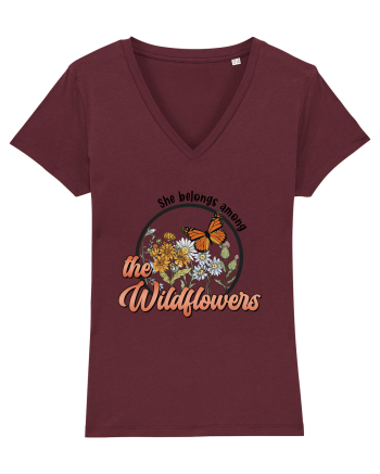 She Belongs Among The Wildflowers Burgundy