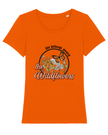 She Belongs Among The Wildflowers Bright Orange
