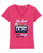 The Lord is my strenght and my song Tricou mânecă scurtă guler V Damă Evoker