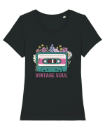 Vintage soul wildflowers Tricou mânecă scurtă guler larg fitted Damă Expresser