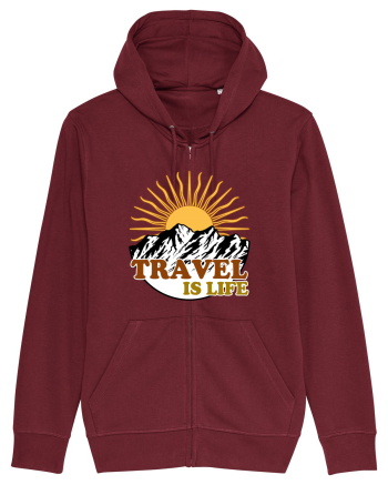 Travel Is Life Burgundy