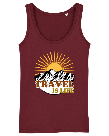 Travel Is Life Burgundy