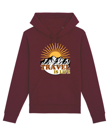 Travel Is Life Burgundy