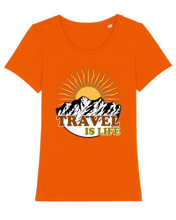 Travel Is Life Bright Orange