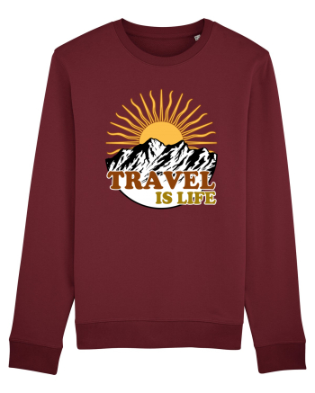 Travel Is Life Burgundy