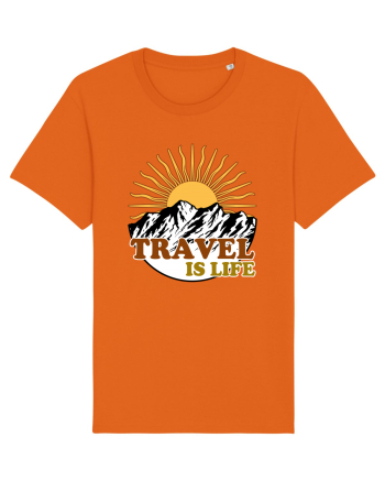 Travel Is Life Bright Orange