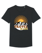 Travel Is Life Tricou mânecă scurtă guler larg Bărbat Skater